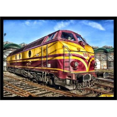 Imagem de Quadro Decorativo Trem Locomotiva Máquinas Paisagem Salas Quartos Escr