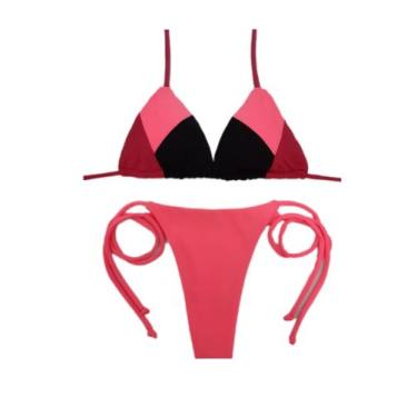 Imagem de Coleção 3 cores Biquíni cortininha com bojo e calcinha fio dental - DE