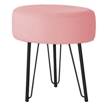 Imagem de Banquinho Tipo Puff Pé de Ferro Preto - Trendy, Rose