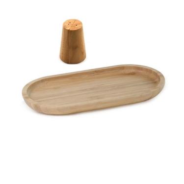 Imagem de Bandeja com Saleiro e Pimenteiro de Bambu com design moderno - Utensil
