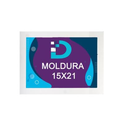 Imagem de Moldura Branca 15x21 Com Fundo Em Eucatex Para Decoração e Arte Artesa