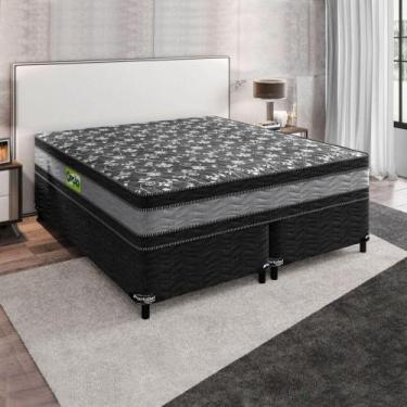 Imagem de Conjunto Double Face D33 158x198x60 Cinza Preto Floral Portobel Cinza 