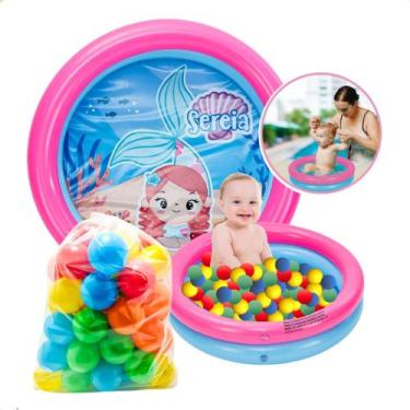 Imagem de Piscina Inflável Infantil 21l Estampas 2 Anéis + 25 Bolinhas - Dm Toys