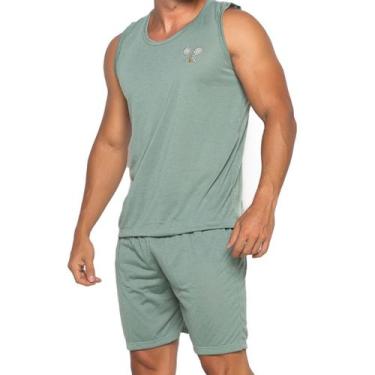 Imagem de Pijama Masculino  Regata De verão Curto de dormir confotável - PIJAMAS