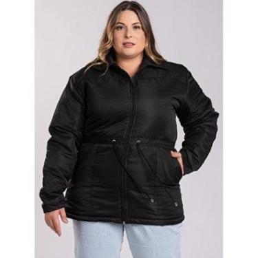 Imagem de Parka Feminina Plus Size Microfibra Forrada Amarração Cintura - Serena-Feminino