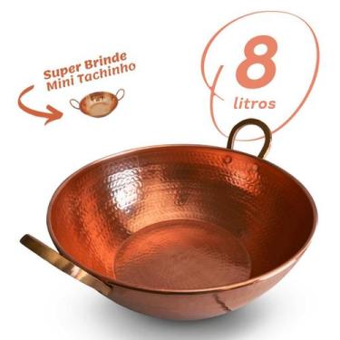 Imagem de Tacho de cobre 8 Litros com alças de Bronze - Artesanato Líder