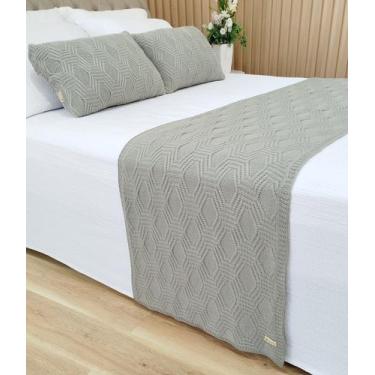 Imagem de Manta Peseira Tricot Cama King 260x60cm +2 Capa de Almofada N1 - USUFR