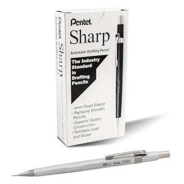 Imagem de Pentel Lapiseira afiada, (0,5 mm), barril prata metálico, caixa com 12 (P205Z)