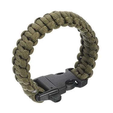 Imagem de YOKIVE Pulseira de sobrevivência Paracord, pulseiras de caminhada trançadas com fivela, mantenha a segurança, ótimo para festa, acampamento, escalada, ao ar livre (verde escuro, 24 cm)