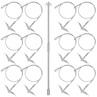 Imagem de hannger Kit de âncoras de aterramento com haste de acionamento, cabo de âncora de terra com cabo galvanizado de 1/15.2 cm, âncora de gancho fácil para galpão, estufa, garagens, gazebo, barraca, pomar.