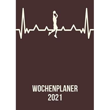 Imagem de Wochenplaner 2021: Wochenplaner zum notieren, organisieren und planen DIN A4. Kalender/Terminkalender/Monats- / Tagesübersicht/Kontakt- / Geburtstags listen/basketball heartbeat Herzschlag