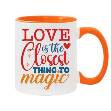 Imagem de SpreadPassion Caneca de café Love Is The Closest Thing To Magic, presente para namorado e namorada, ideia de presente de dia dos namorados, presente para marido e esposa, ideia de presente de