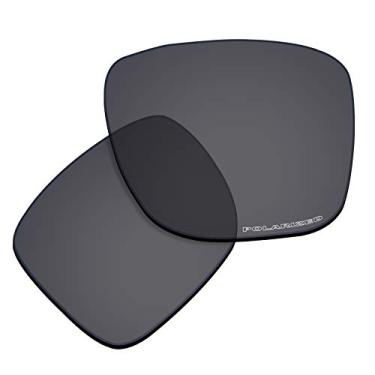 Imagem de Novas lentes de substituição de 1,8 mm de espessura para Oakley Holbrook Metal OO4123 - Opções, Preto sólido - polarizado aprimorado, Tamanho �nico