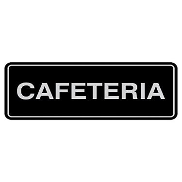 Imagem de Placa padrão para porta/parede de cafeteria - preto/prata - grande
