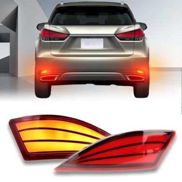 Imagem de PGTOPONE Refletores de para-choques traseiros de LED atualizados, lâmpadas traseiras de freio de neblina compatíveis com Lexus RX350 Base/F Sport 2020-2022, RX350 L Base 2020-2022 Substituir luz