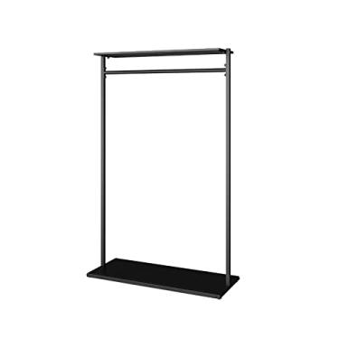 Imagem de LICONG-2020 Cabide de pé cabide multifuncional simples para chão, quarto, prateleiras para casa, sala de estar, loja de roupas, prateleira para pendurar roupa cabide de pé (preto, pequeno)