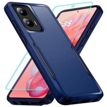 Imagem de Capa para Moto G Stylus 5G 2024 com proteção de tela: Capa protetora resistente à prova de choque e à prova de arranhões para Samsung Moto G Stylus 5G 2024 5G -Azul