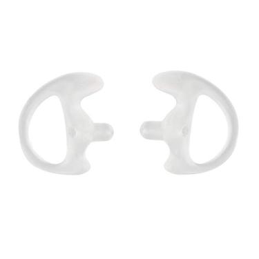 Imagem de Yolipar Fone de ouvido de silicone macio de substituição para walkie talkie, kit de áudio com tubo acústico de ar (branco, grande (1 par))