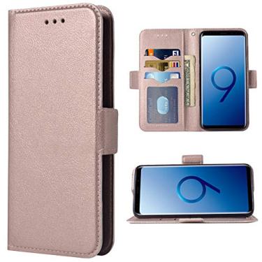 Imagem de Capa de telefone para Samsung Galaxy S9 Plus Folio Flip Wallet Case, couro PU com compartimentos para cartão de crédito, proteção de corpo inteiro, suporte, capa protetora para celular para Glaxay S9+
