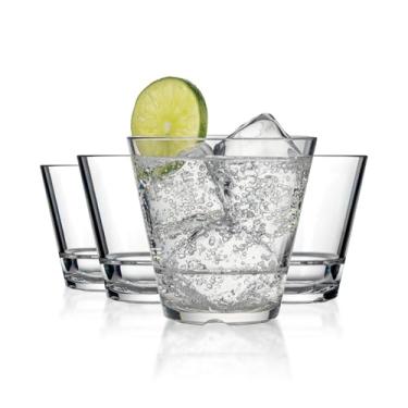 Imagem de Drinique Copos de Whisky Tritan inquebráveis Caliber Rocks 269 g (conjunto com 4), transparente