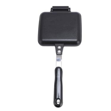 Imagem de Sanduicheira, Prensa para Sanduicheira Torrada No Fogão, Frigideira para Máquina de Queijo Flip de Alumínio Dupla Face, Panela para Panini Grelhada Com Placas Antiaderentes