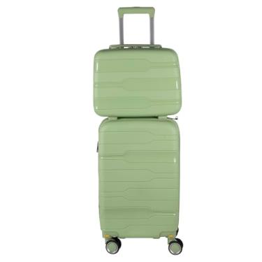 Imagem de Kit mala bordo 10kg com frasqueira de mao em Polipropileno - Salvador (Verde)