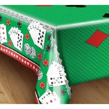 Imagem de Genérico, Toalha De Mesa Térmica Jogos 1,40x3,50 Mts Cassino Poker Cor:Verde