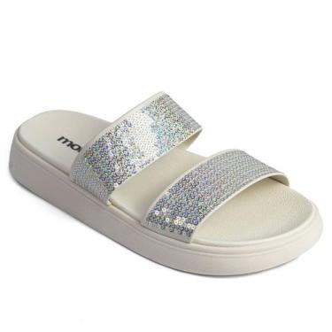 Imagem de Sandália Moleca Feminina Papete Flatform Conforto 5469-131, Off white,