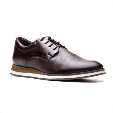Imagem de Sapato Masculino Social Casual Esporte Derby Couro Legítimo (marrom café, BR, Adulto, Numérico, 40)
