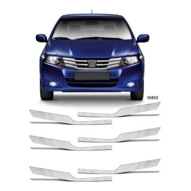 Imagem de Aplique Grade Dianteira Do Honda City 09 / 14 Cromado Tuning - Resitan