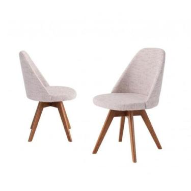 Imagem de Kit 2 Cadeiras Raquel decorativa gourmet Giratória para cozinha ou Sal