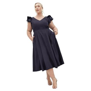 Imagem de City Chic Vestido feminino - Carla, Azul marino, 25 Plus Size