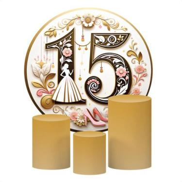 Imagem de Kit 4 Capas Decorativas Para Festa de 15 Anos Sublimado Várias Estampa