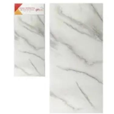 Imagem de Placa 3D Revestimento De Parede Auto Adesivo Marmore Branca 60x30cm - 