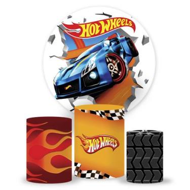 Imagem de Painel de Festa Hot wheels, Painel Redondo, Painel Redondo, Painel 1,5