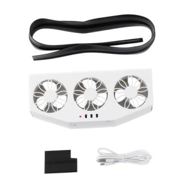 Imagem de XLWLLNJ Ventilador de exaustão do carro, USB Fan Silm Cooler Fan Instalação Ventilação Ventilador Radador de resfriador Film para automóvel, SUV, veículo, Branco