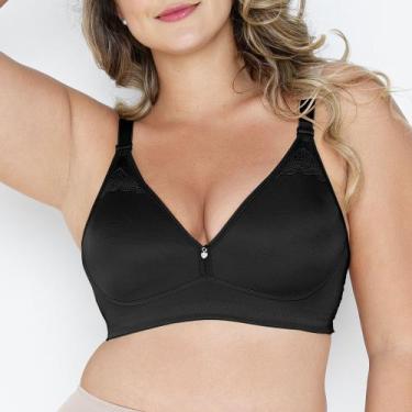 Imagem de Sutiã sem bojo redutor dilady plus size reforçado, Preto, 50