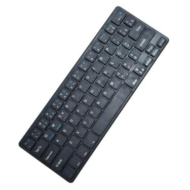 Imagem de Teclado Sem Fio Bluetooth Ultrafino Padrão ABNT2 com Tecla "Ç" para Tablet, Celular, Notebook, Android, PC, Smart TV (Preto)