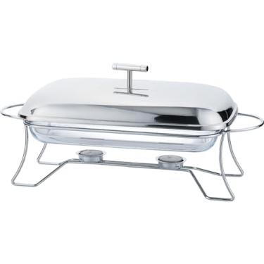 Imagem de Mimo Style Rechaud Retangular de Vidro com Tampa e Suporte de Inox 2,2 Litros