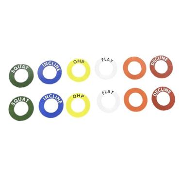 Imagem de oshhni 12x Power Squat Rack Marcadores de agachamento marcadores de posição de rack de identificação tags tags halteres spotter braços de barra rótulos de