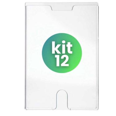 Imagem de Kit 12 Display Expositor Folheto Informativo Office 32x24cm A4 Vertical Horizontal Cristal