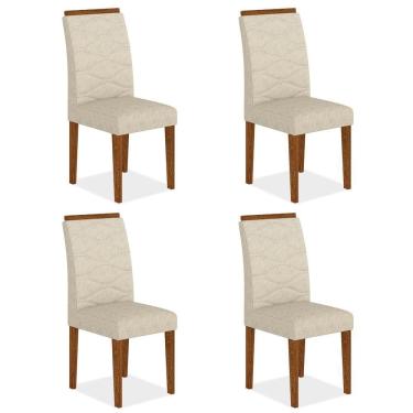 Imagem de Kit 4 Cadeiras Estofadas Everest Comfort Freijó/suede Bege - Ma