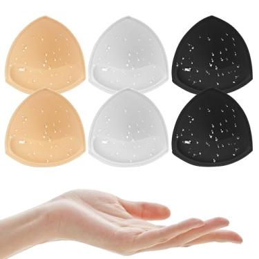 Imagem de BeaGirl 3 pares de enchimento de sutiã à prova d 'água, enchimento acolchoado costurado para roupa de banho, biquíni esportivo, Bege+preto + branco, CD