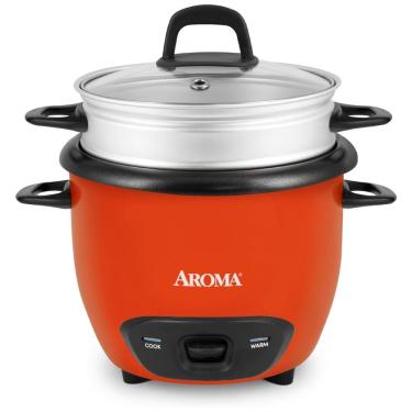 Imagem de Panela de Arroz AROMA® Cozinheiro de Arroz e Grãos 3 Xícaras (Cru) , 1,4L , 6 Xícaras (Cozido) (ARC-743-1NGOR), Ideal para Arroz, Quinoa,