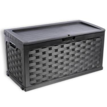 Imagem de Bau Caixa Organizadora Multiuso e Banco Plástico 2 Pessoas Rattan 335 