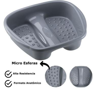 Imagem de Bacia Para Pés Pedicure Profissional Grande Multiuso Relaxamento Cinza
