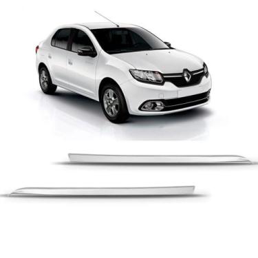 Imagem de Par friso grade logan 2014 a 2018 cromado - SP ACESSÓRIOS