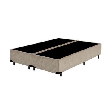 Imagem de Base Box Casal Bipartido A colchões Suede Bege 40x138x188