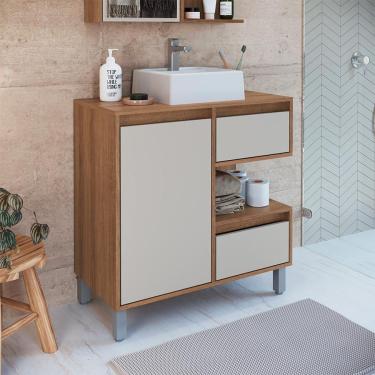 Imagem de Gabinete de Banheiro com Cuba Paula I 1 pt 2 gv Mel e Arenas