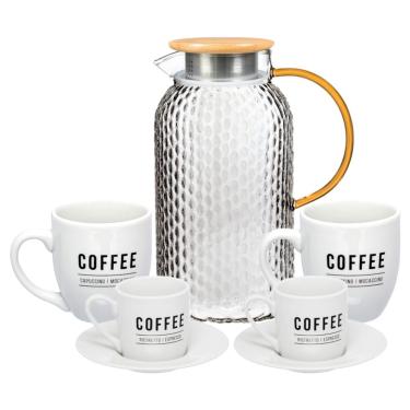 Imagem de Conjunto De Jarra Com Canecas E Xícaras Para Café Manhattan Branca